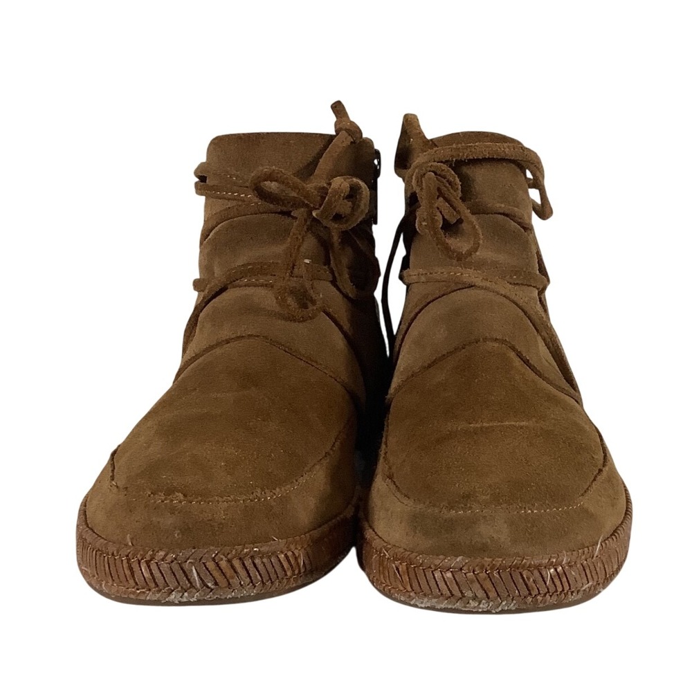 UGG Simmens Brown Suede Moccasin Ankle Boots 1019129 Womens 7.5‎ Flat Zip Brown